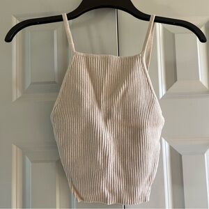 Forever 21 Women’s Cream Spaghetti Strap Ribbed Tank Top Size Small